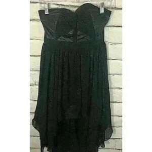 NWT Kiwi Tucker Womens Size S Sleeveless/Strapless Black Hi-Low Dress